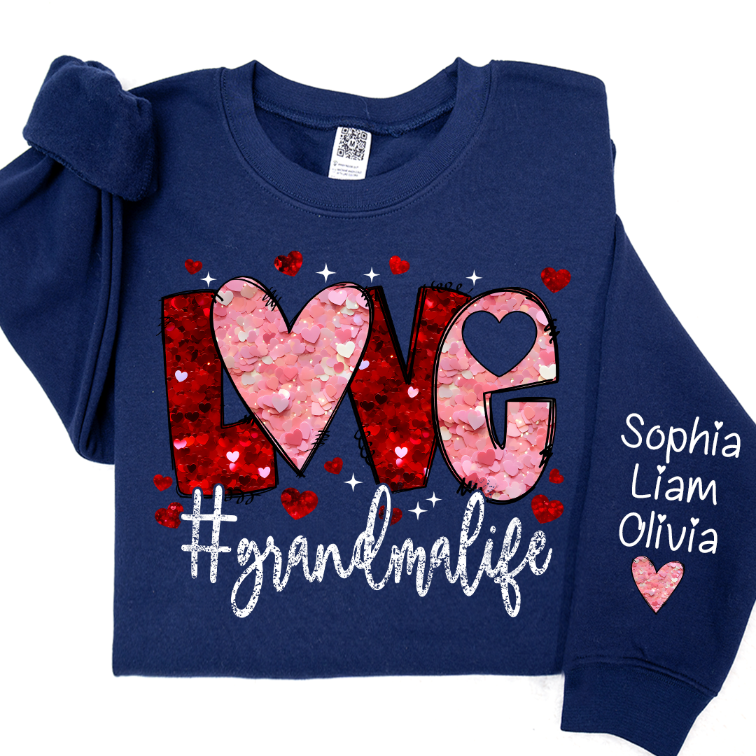 Love Heart Glitter Grandma Life And Kids LTP01