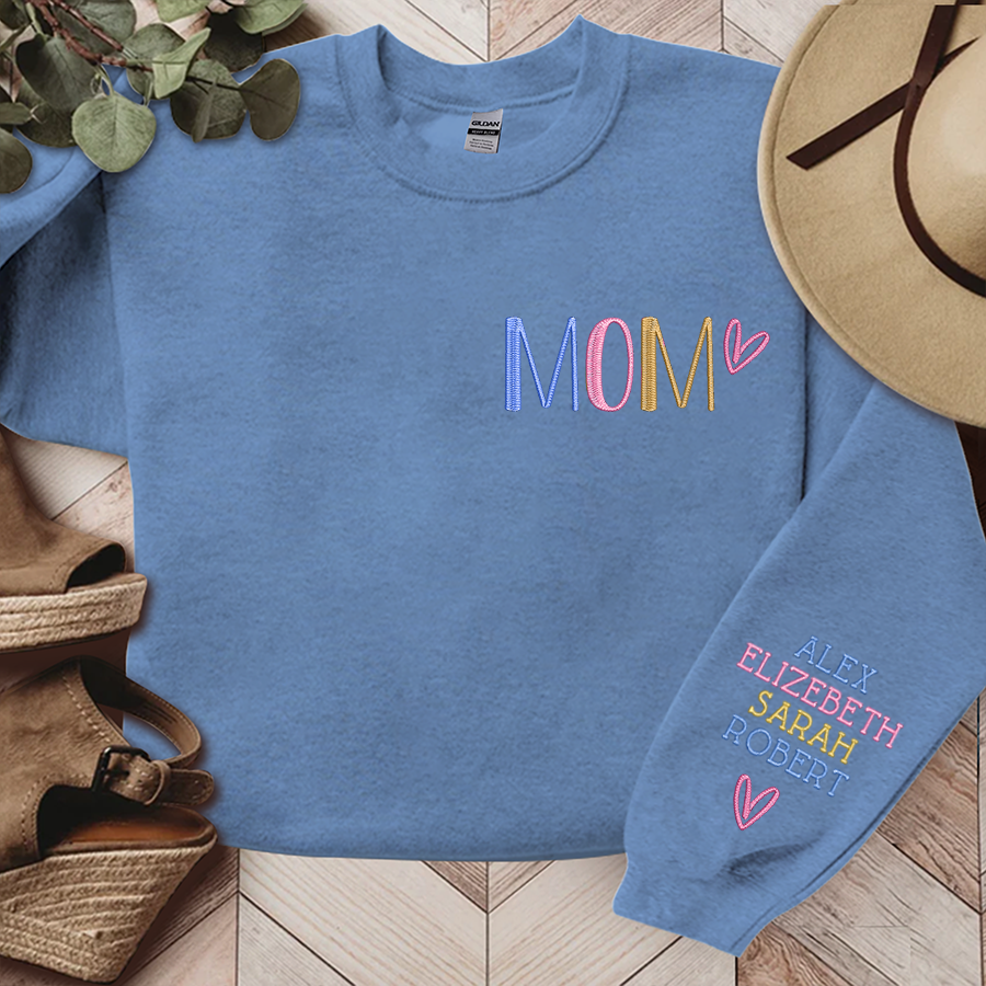 Custom Embroidered Sweatshirt, Christmas Gift for Grandma Mom Godmother Aunt Sister