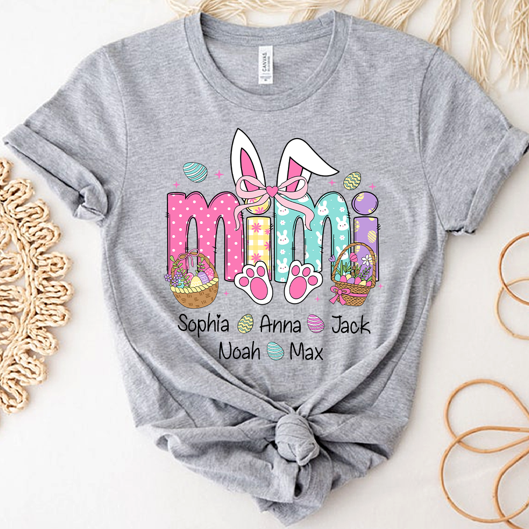 Easter Bunny Coquette Bow Gift For Family, Custom Grandma And Kids