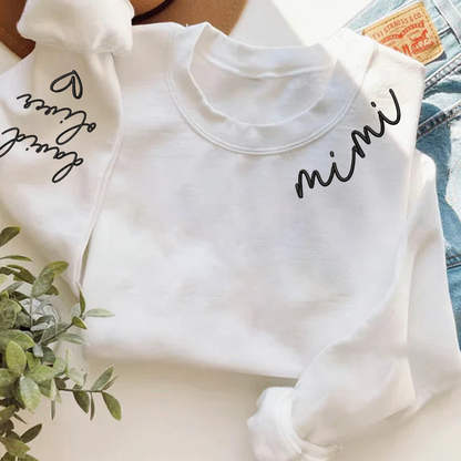 Embroidered Custom Mimi Heart Sweatshirt, Gift for Grandma And Grandchild