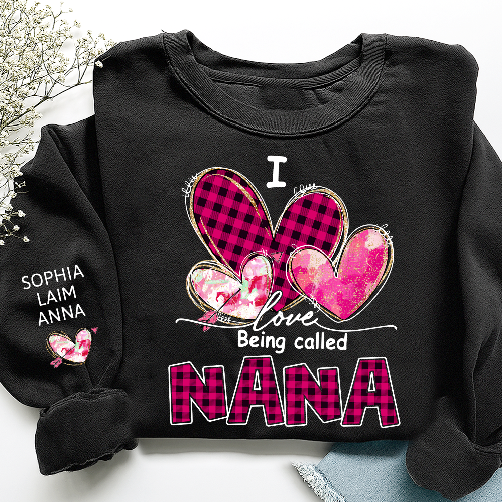 I Love Being Called Mimi Pink Tone Design, Grandma Sweatshirt Personalized with Kids Name