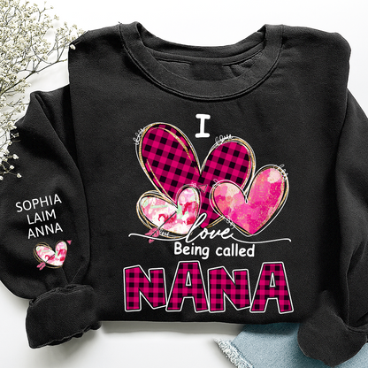 I Love Being Called Mimi Pink Tone Design, Grandma Sweatshirt Personalized with Kids Name