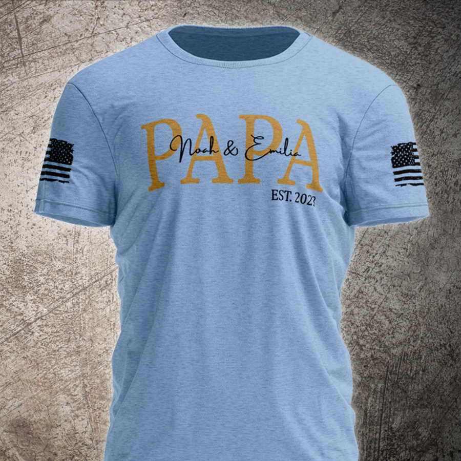 Custom Papa Est With Grandkids Father's Day TH