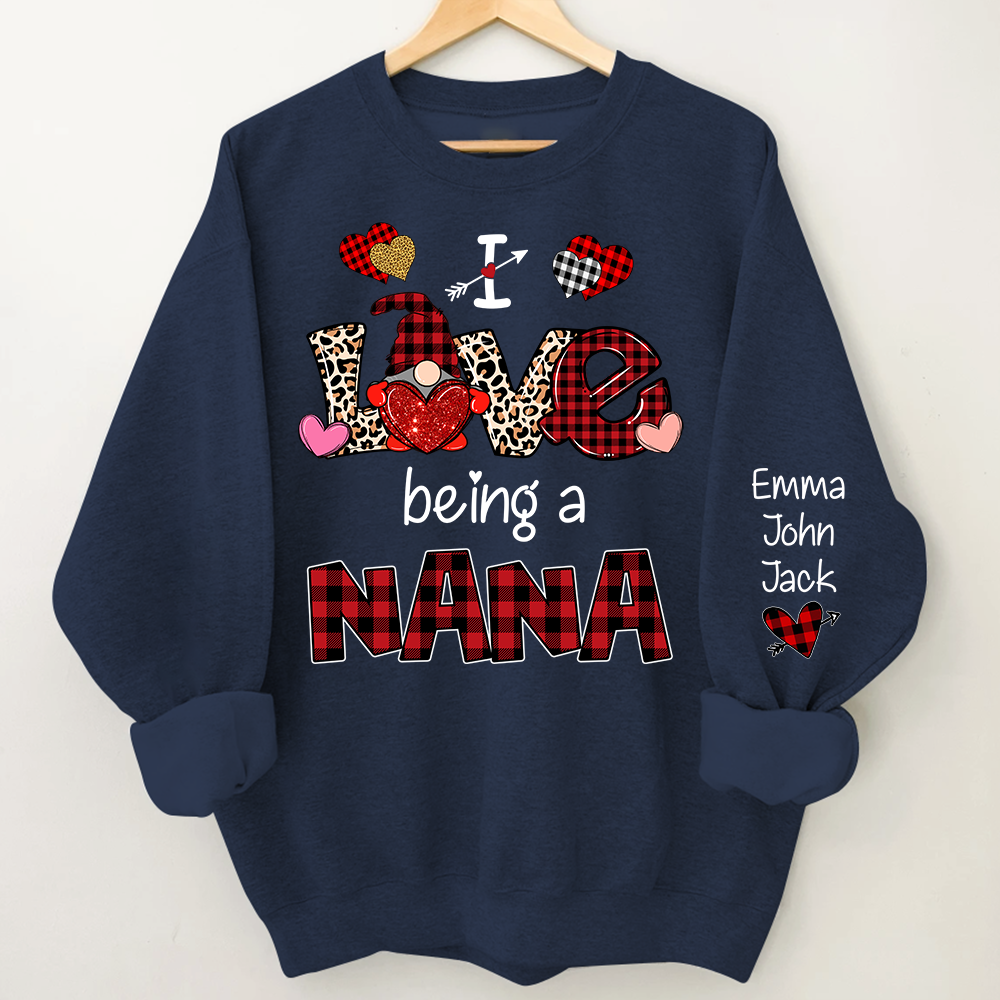 I Love Being A Nana Sweatshirt – Personalized Nana Shirt With Grandkids Names