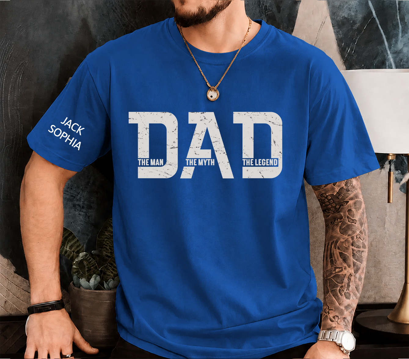 Personalized Dad Shirt The Man The Myth The Legend Custom Kids Names Gift for Dad
