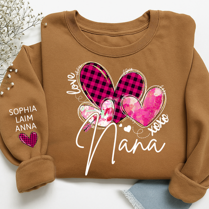 Customized Valentine Pink Xoxo Valentine Design, Personalized Nana with Kids Name