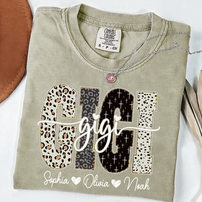 Comfort Colors® T-Shirt Bible Style Design, Custom Gift For Gigi And Her Grandchildren