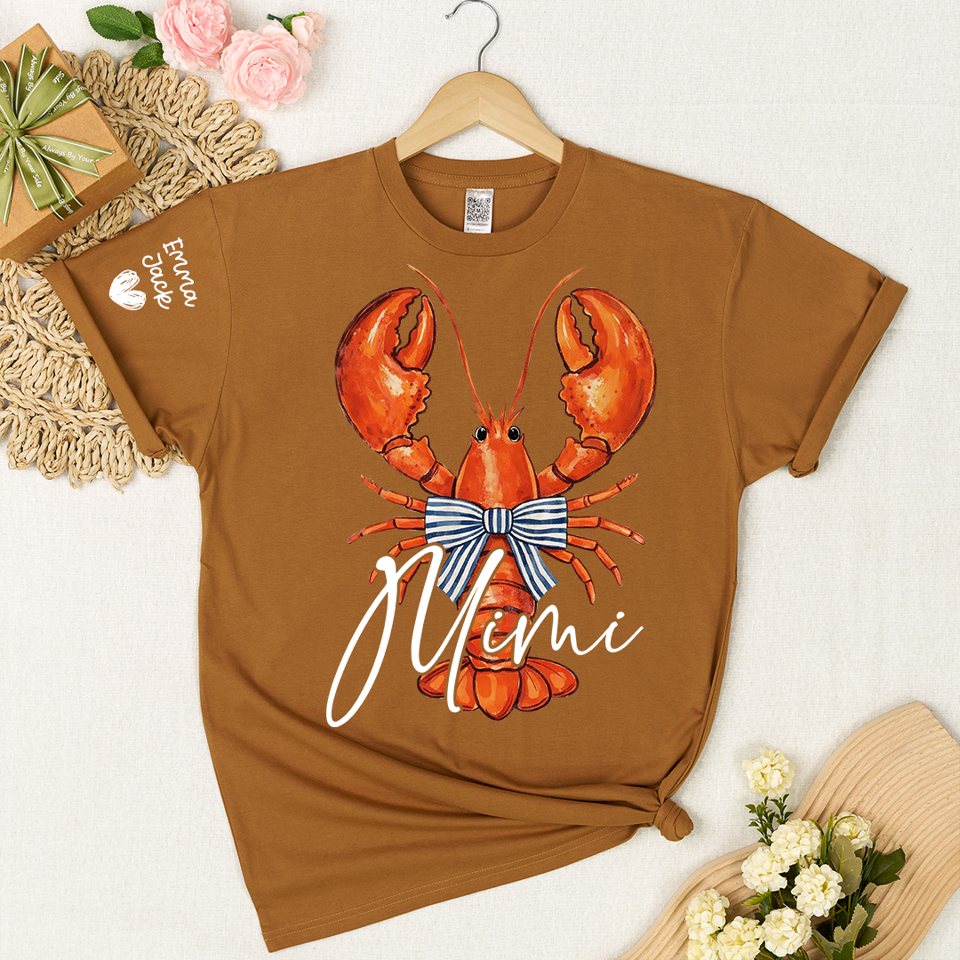Colorful Lobster Mimi Shirt for Women Personalized Family Tee For Gift Grandma And Kids