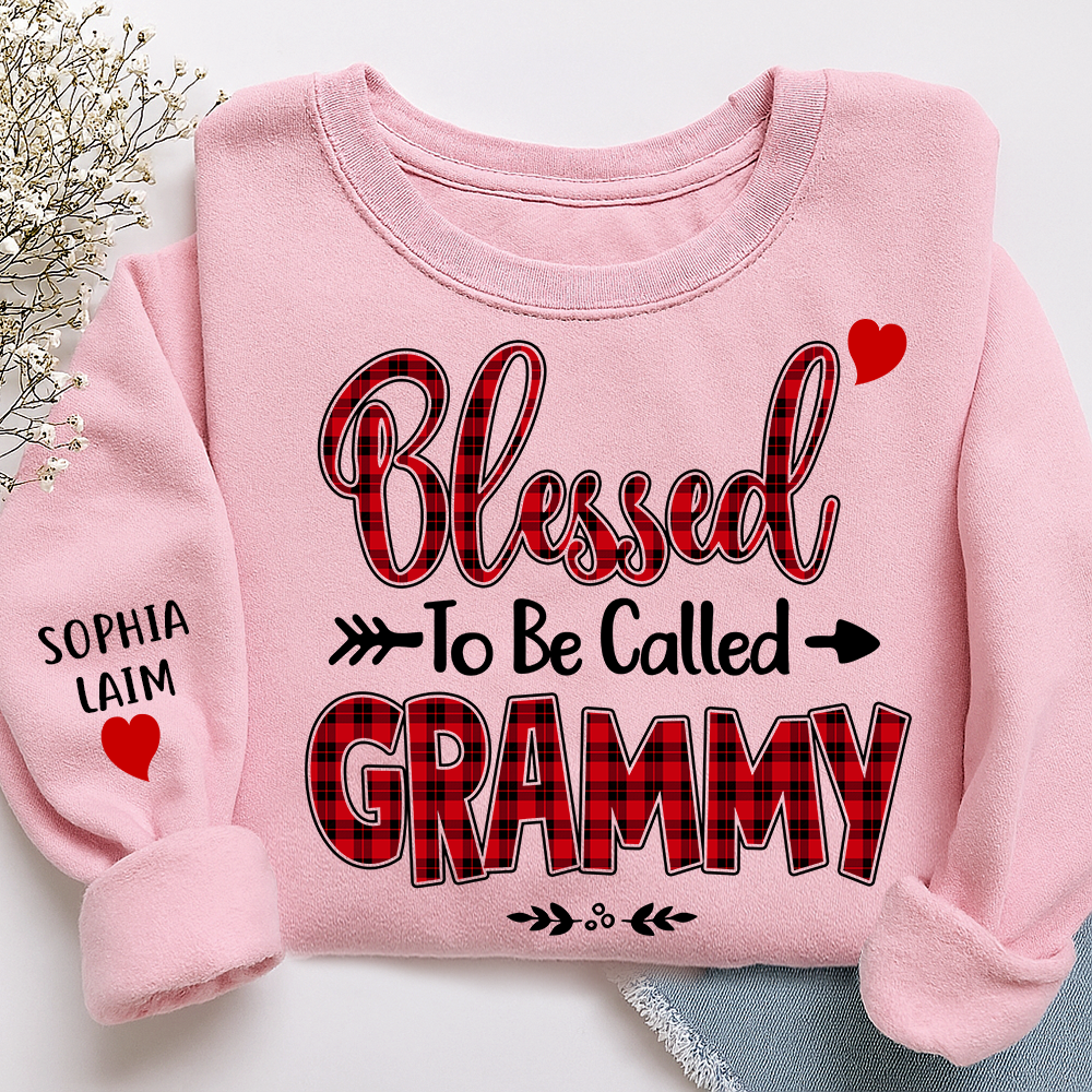 Personalized Grammy Sweatshirt, Blessed to Be Called Grammy Holiday Gift for Grandma