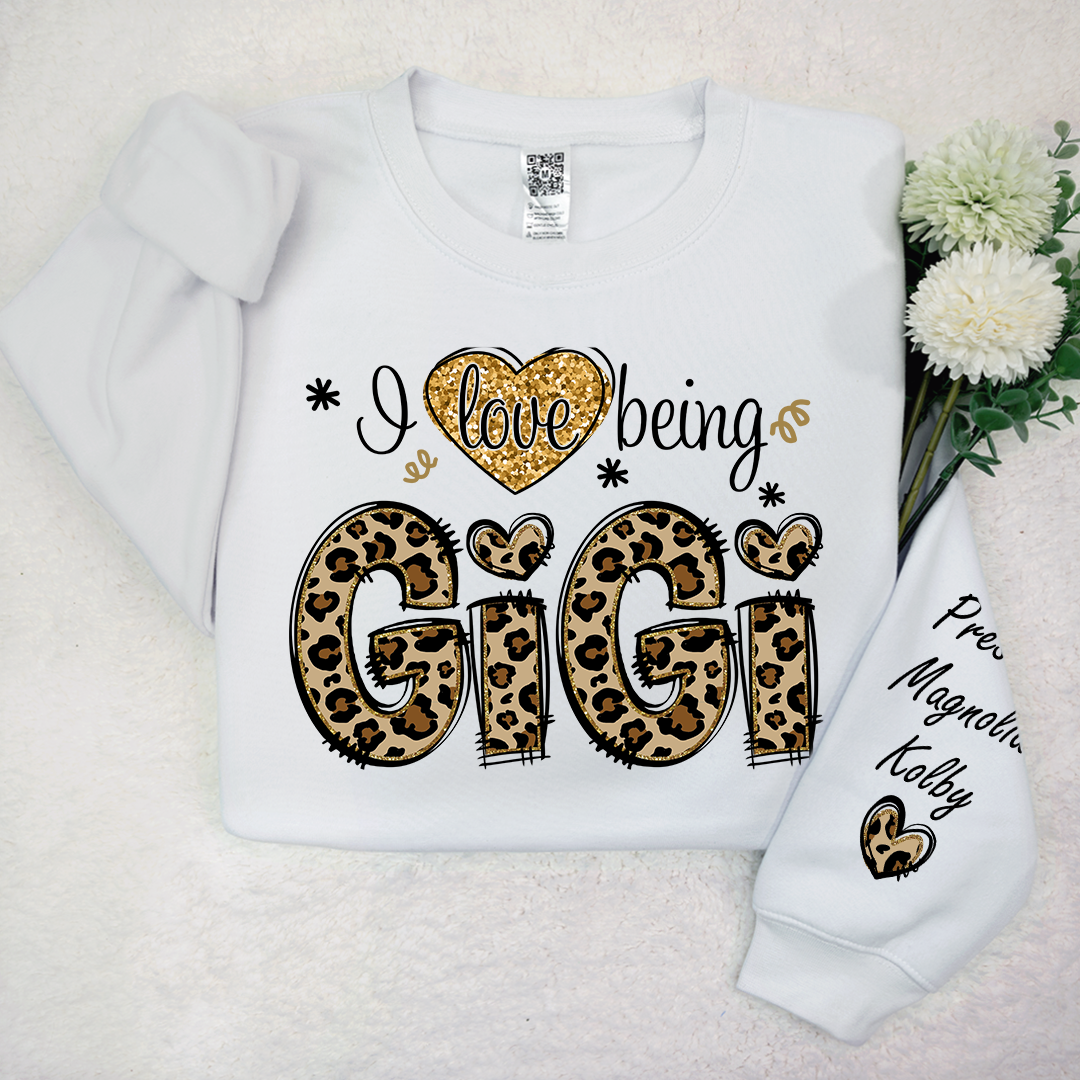 Personalized I Love Being Mimi Leopard Sweatshirt