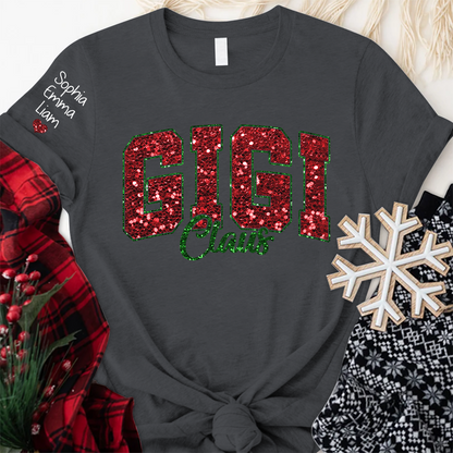 Custom Gigi Claus Christmas And Kids T-Shirt