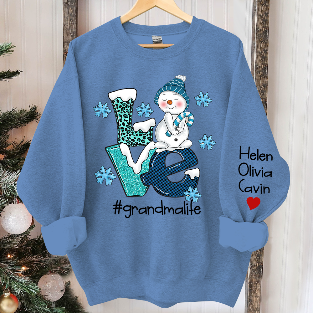 Love Grandma Life Snowman Cute Sweatshirt