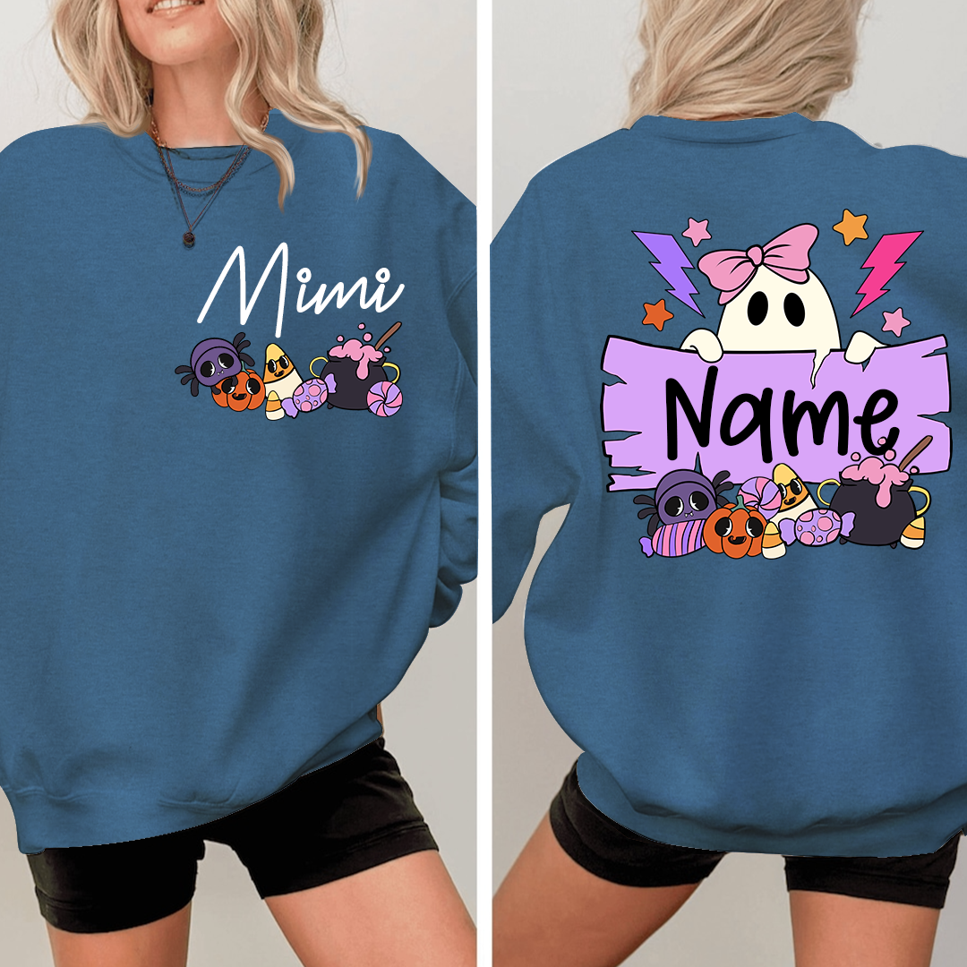 Personalized Halloween Mimi Sweatshirt, Custom Nickname For Grandma And Kids