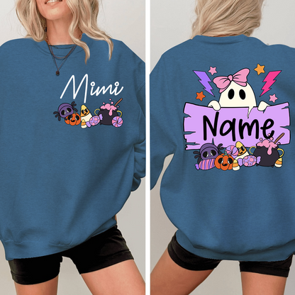 Personalized Halloween Mimi Sweatshirt, Custom Nickname For Grandma And Kids