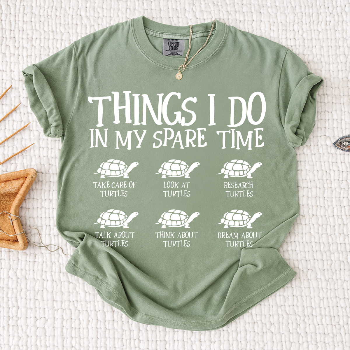 Comfort Colors® Funny Turtle Lover Shirt, Things I Do In My Spare Time Turtle Tee, Cute Tortoise Graphic T Shirt for Women Men, Turtle Owner Gift