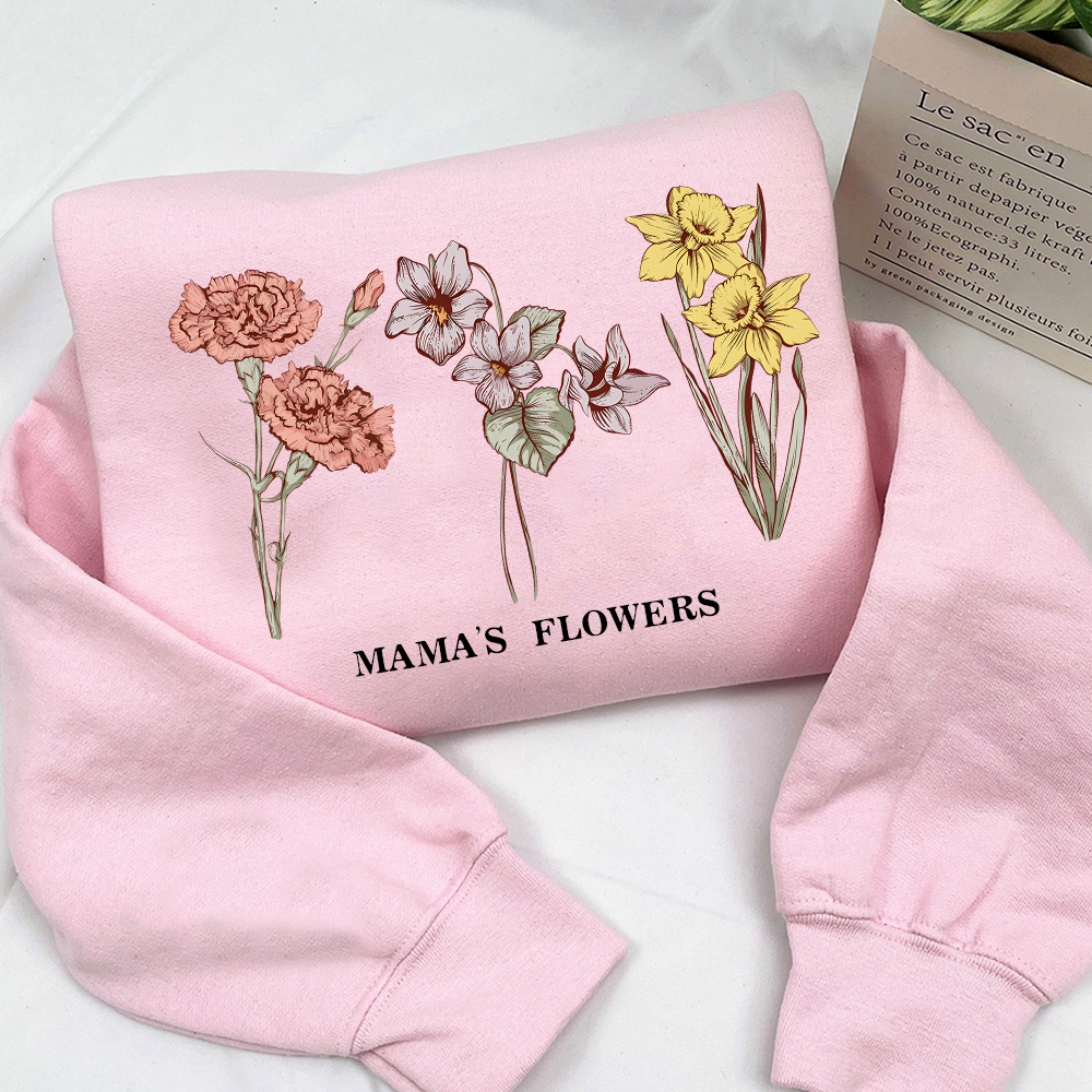 Custom Birth Month Sweatshirt Birth Flower Sweater, Birth Flower Shirt, Grandma's Garden, Personalized Sweatshirt