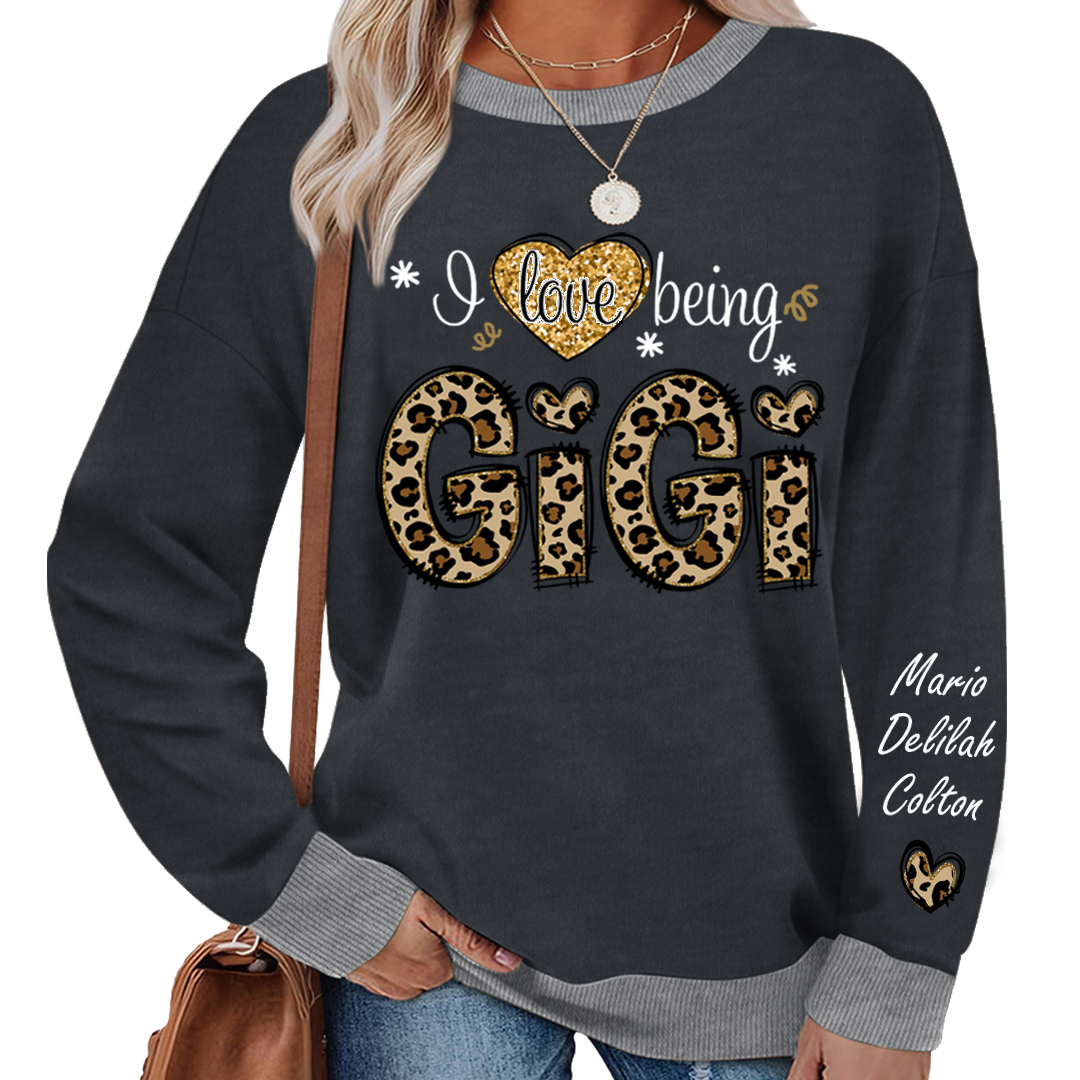 Personalized I Love Being Mimi Leopard Sweatshirt Mix