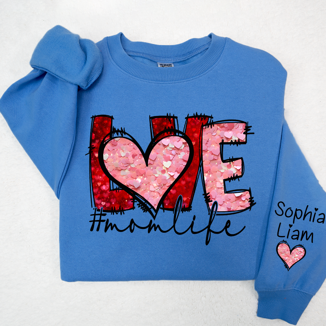 Valentine Watercolor Heart Gift For Grandma And Kids LTP01  Sweatshirt