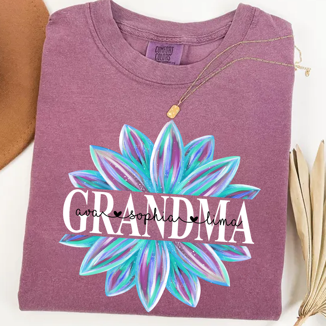 Comfort Colors® Grandma Flower 2 Color Trend Shirt, Gift For Grandma T-Shirt