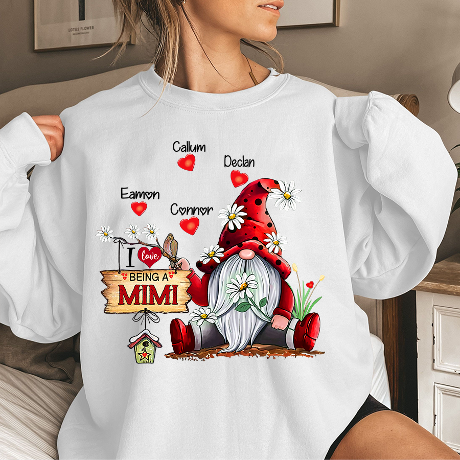 Custom Mimi Gnome Christmas With Grandkids, Gifts For Grandma Sweatshirt