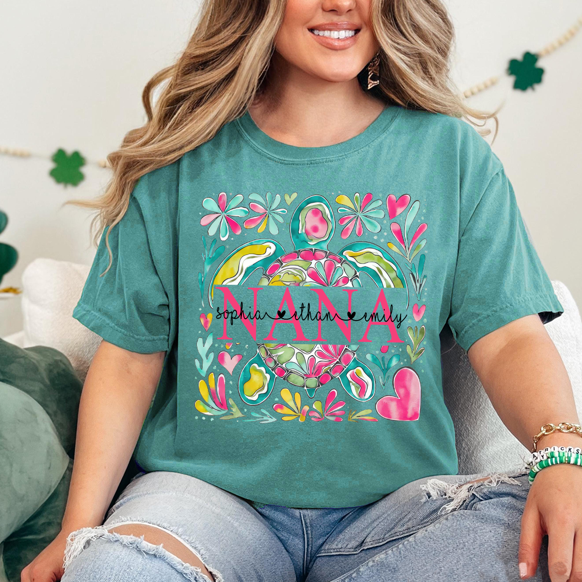 Comfort Colors® Nana Turtle Summer Flower 2025 Shirt