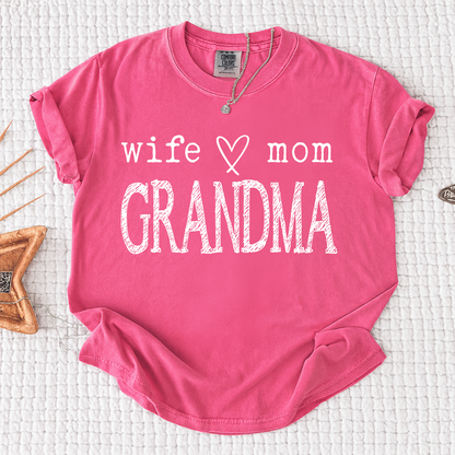 Comfort Colors® Personalized Grandma Shirt, Wife Mom Grandma T-Shirt with Family Names, Great Gift for Nana