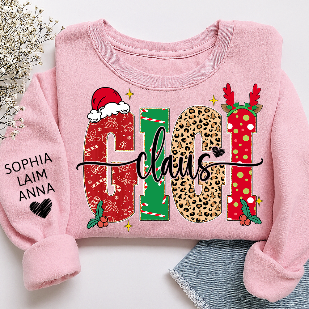 Merry Christmas Style Design, Custom Gift For Gigi Claus And Her Grandchildren