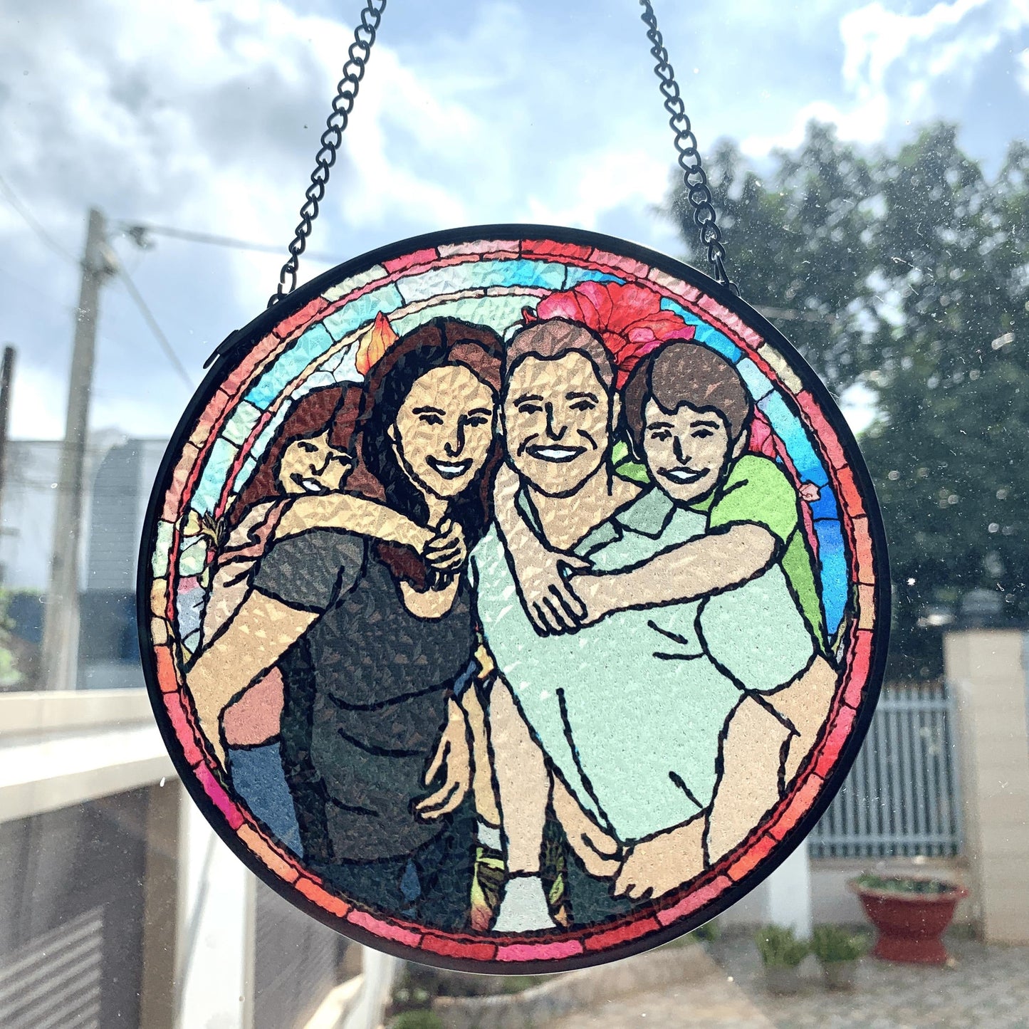 Custom Family Portrait, Transform Your Photos Into Art - Personalized Window Stained Glass, Custom Stained Glass