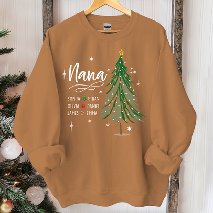 Nana Tree Christmas With Grandkids Sweatshirt