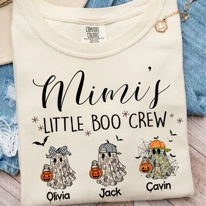 Comfort Colors® Custom Halloween Grandma Shirt, Grandma Boo Crew Ghost Boy Girl Shirt, Grandma's Bootiful Crew Shirt