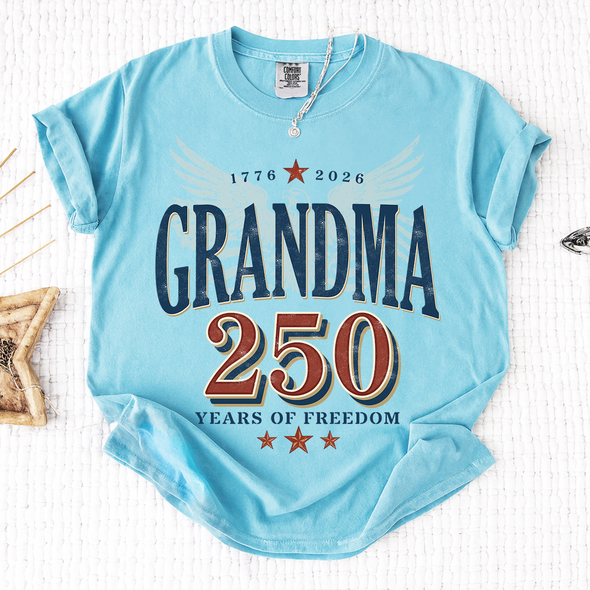 Comfort Colors® Patriotic Grandma T-Shirt, Established 2026 - 250 Years of Freedom Tee