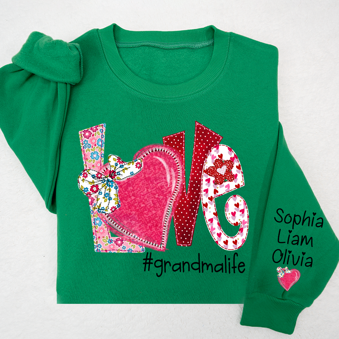 Love Custom Grandma Life And Kids Valentine's Day LTP01 Sweatshirt