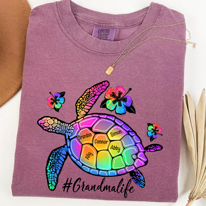 Comfort Colors® Grandma Life Turtle With Grandkids Summer T-Shirt, Gift For Grandma T-Shirt