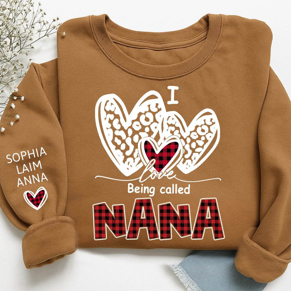 Personalized I Love Being Called Mimi Sweatshirt,Heart Valentine Gifts For Grandma And Grandchildren's