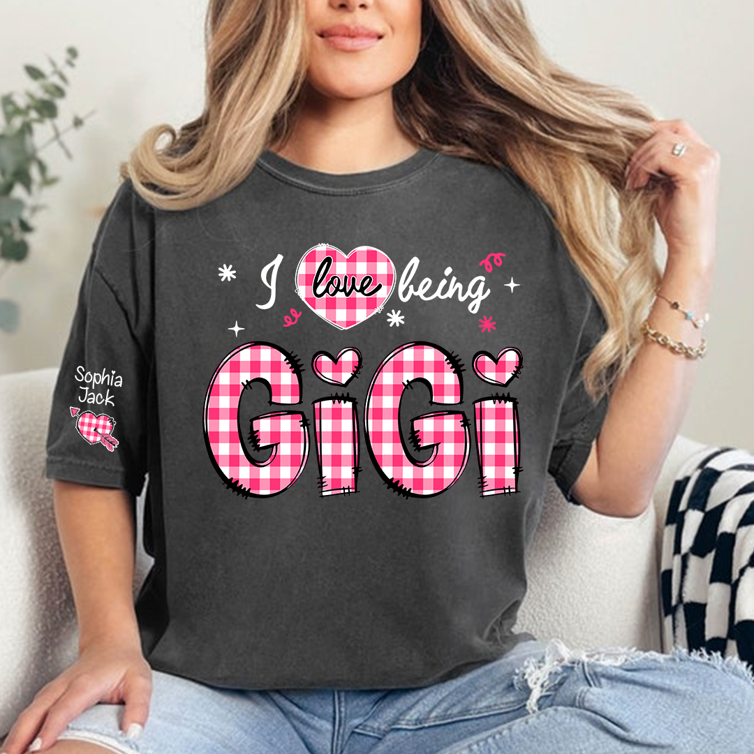 I Love Being Gigi Design T-shirt, For Gift Grandma And Kids