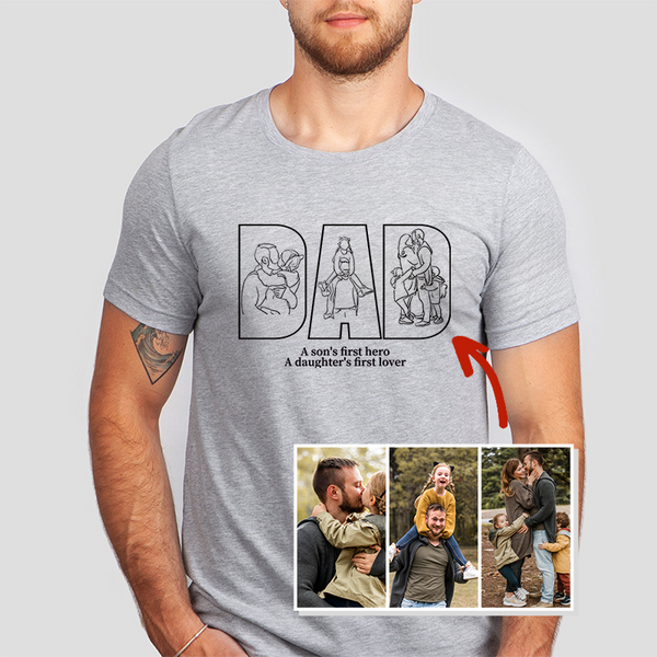 Custom Photo Portrait Embroidery Sweatshirt Gift For Dad And Mom Sweatshirt