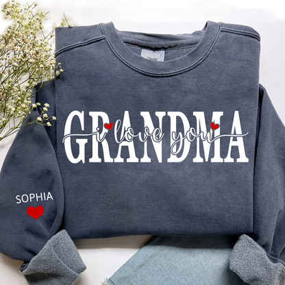 Personalized Family Sweatshirt for Grandma, Loved Beyond Measure Design, Custom Names Crewneck
