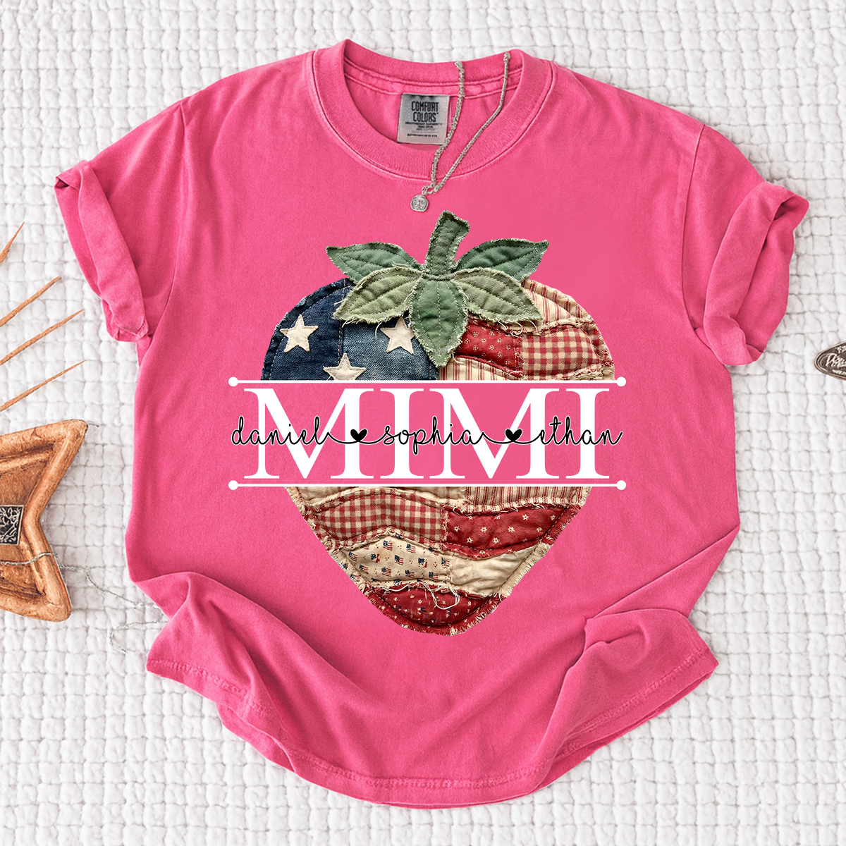 Comfort Colors® Custom Mimi Strawberry Shirt, Patriotic 4th of July Grandma Gift