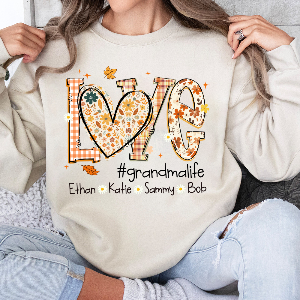 Love Personalized Preppy Fall Cozy Season, Custom Mimi And Kids Names