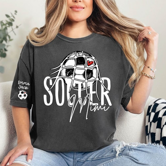 Personalized Soccer Mimi Shirt, Soccer Ball Family Names Tee