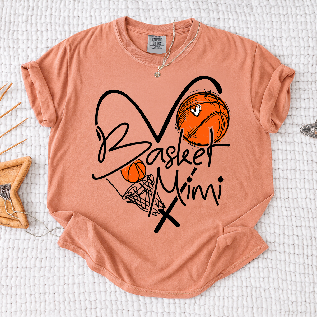 Comfort Basketball Mimi Shirt Personalized with Grandkids Names, For Gift Grandma