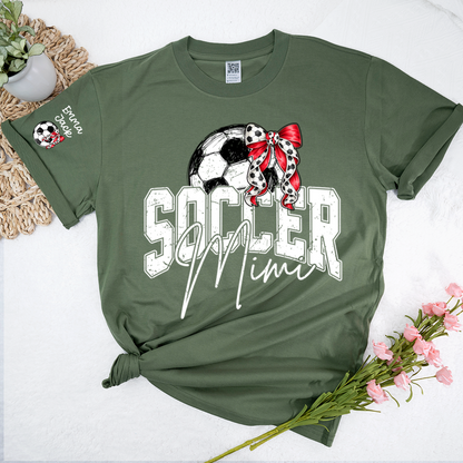 Mimi Soccer Fan T Shirt Custom Names Soccer Ball Graphic Sports Grandma Tee