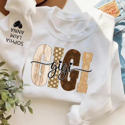 Autumn Floral Bible Sweatshirt with Flowers, Custom Nicknames for Grandma and Kids