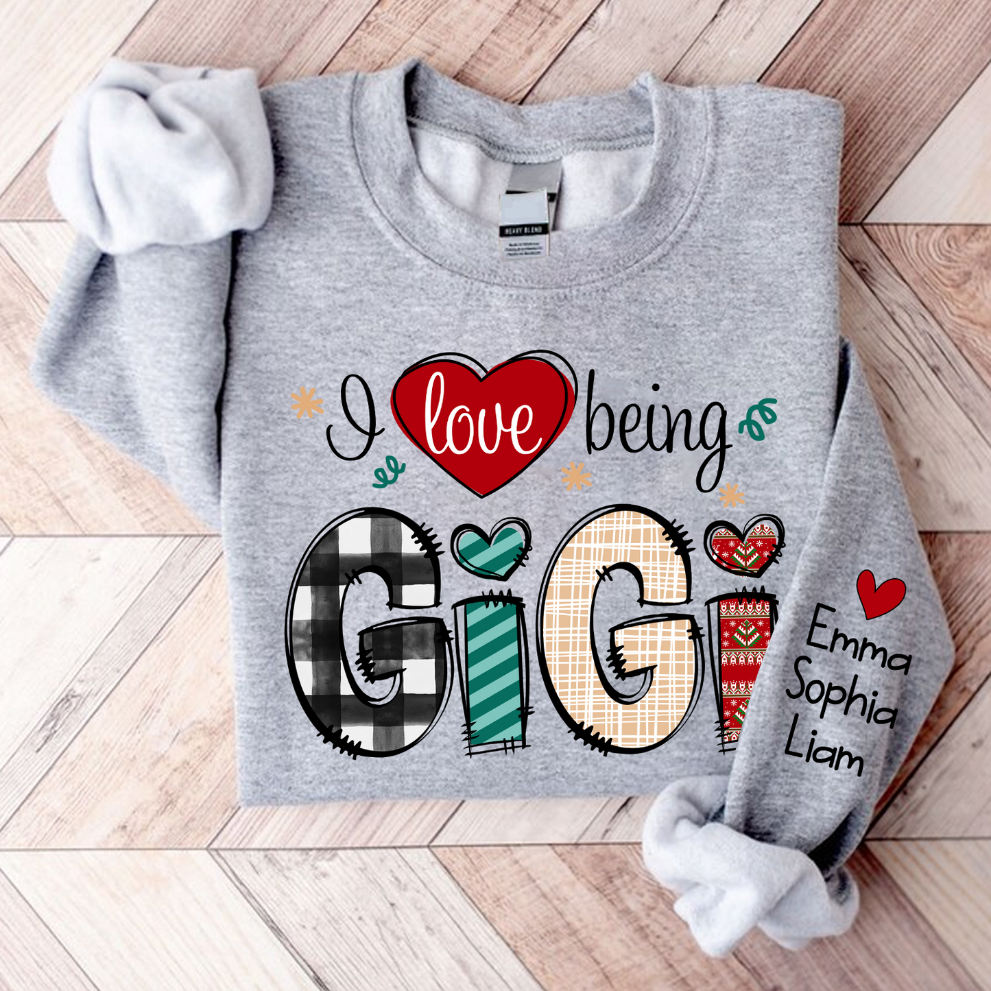 I Love Being Gigi Christmas With Kids, Grandma Gift TH Sweatshirt