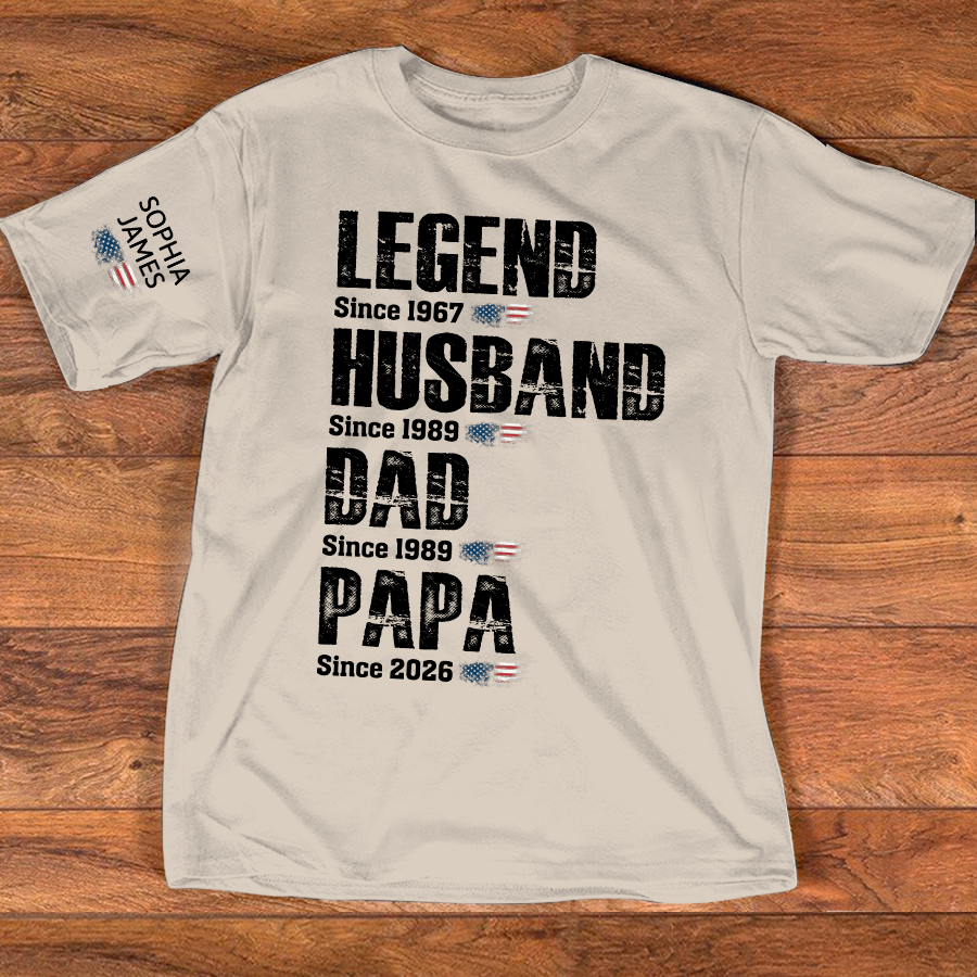 Legend Husband Dad Papa Family Shirt, Unique Personalized Gift for Father and Grandfather