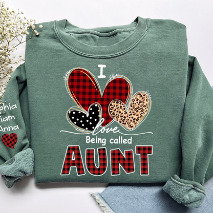 I Love Being Calling Aunt Sweatshirt, Personalized Name Shirt for Family