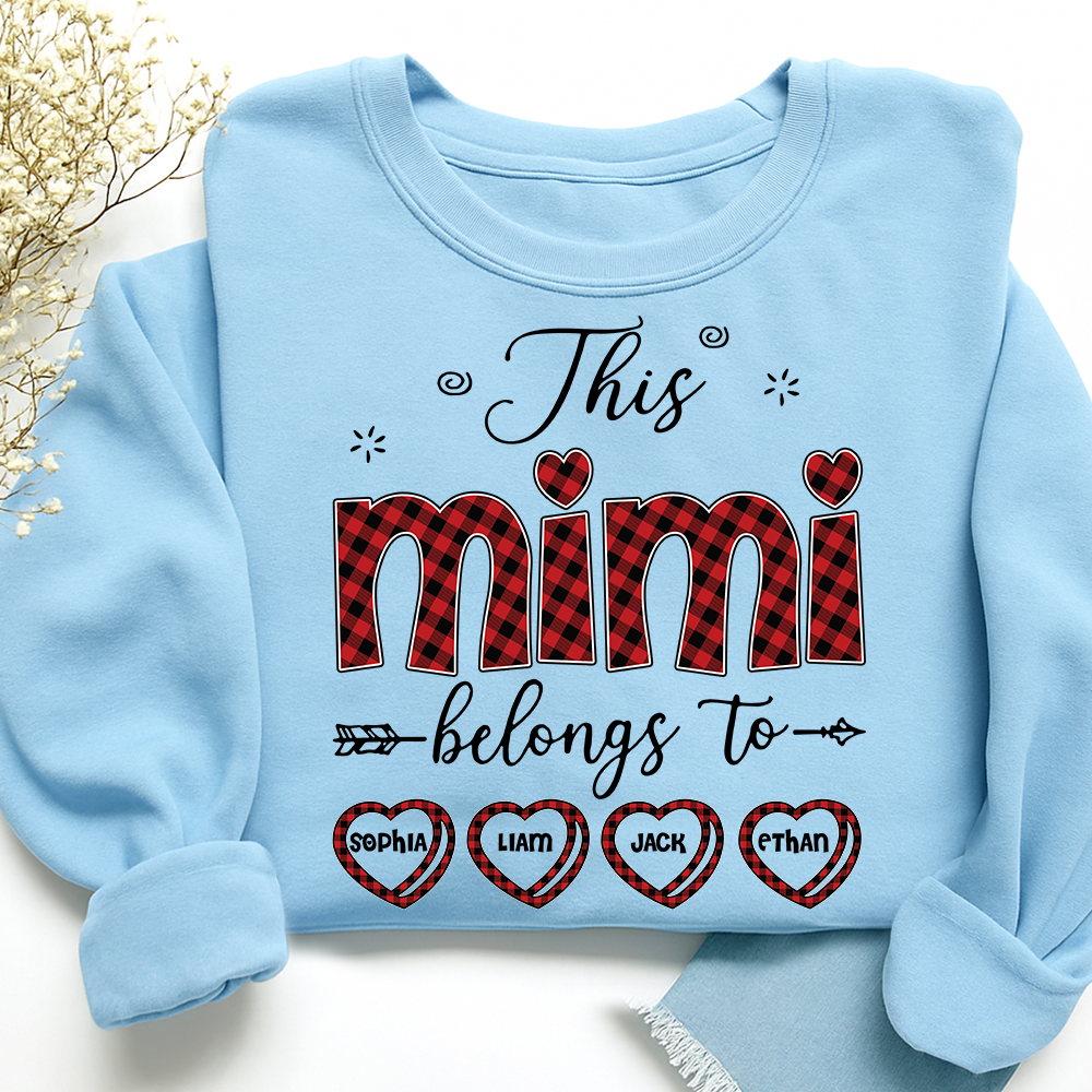 Design Caro Print Mimi Sweatshirt, This Mimi Belongs To Grandma And Kids
