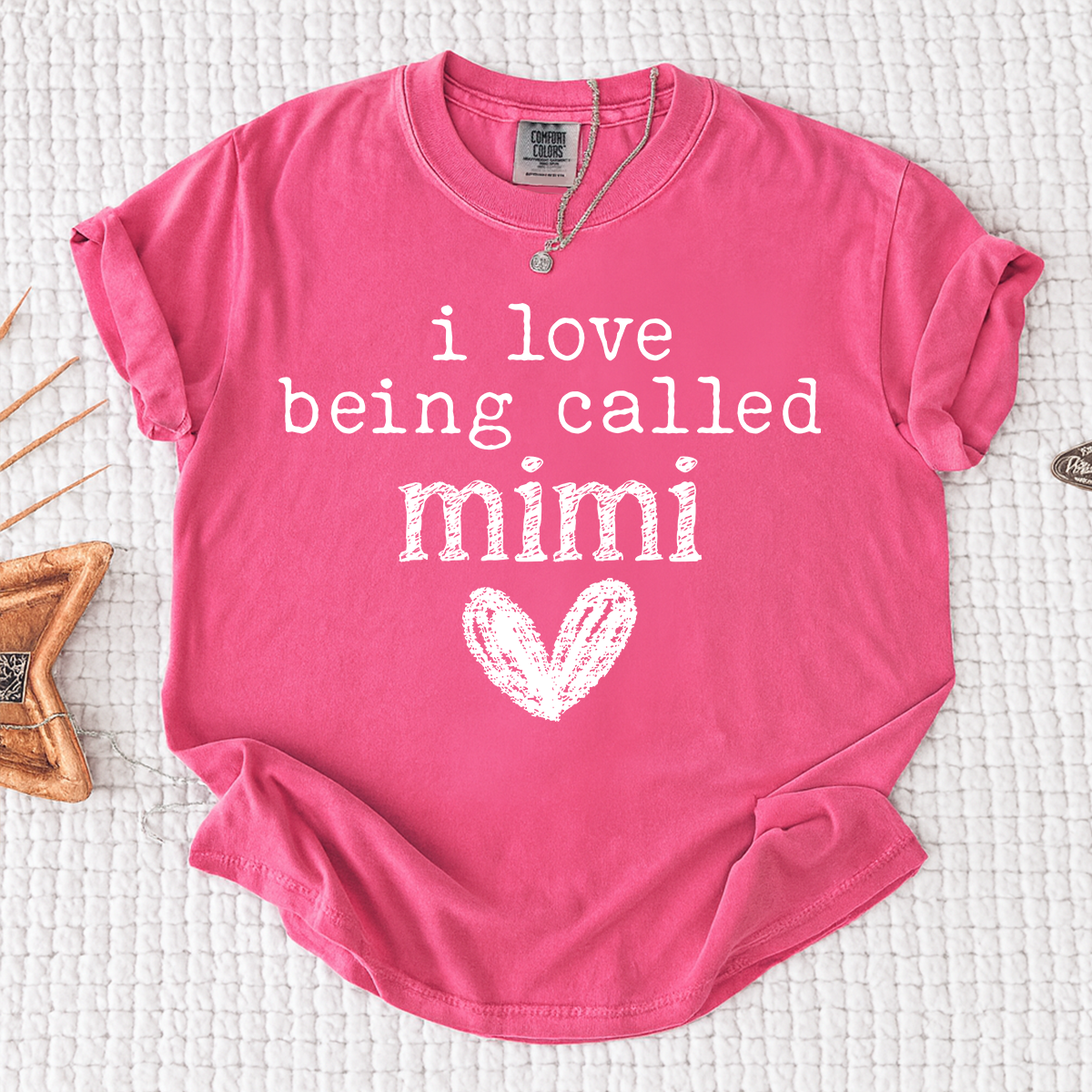 Comfort Colors I Love Being Called Mimi Shirt, Cute Mimi Grandma T Shirt, Gift for Grandma Mothers Day Birthday, Simple Heart Design Tee