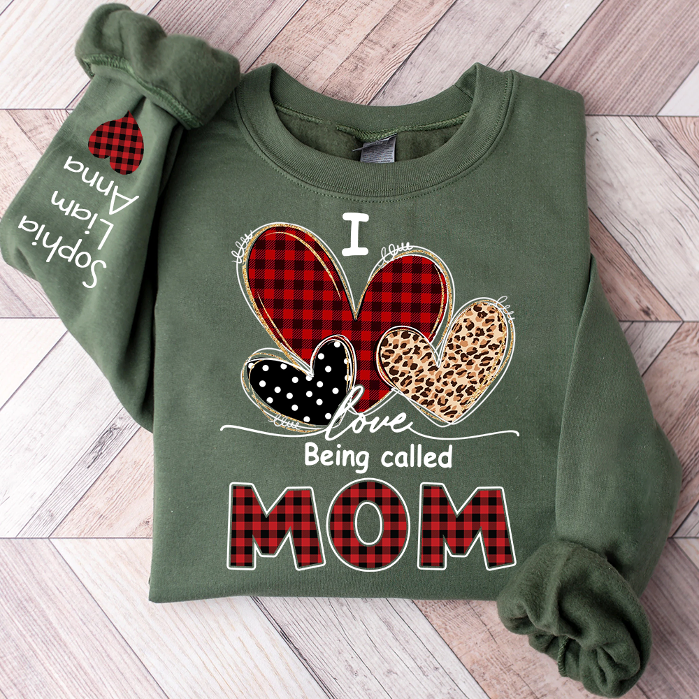 I Love Being Called Mom Sweatshirt, Personalized Mom Shirt with Kids Names
