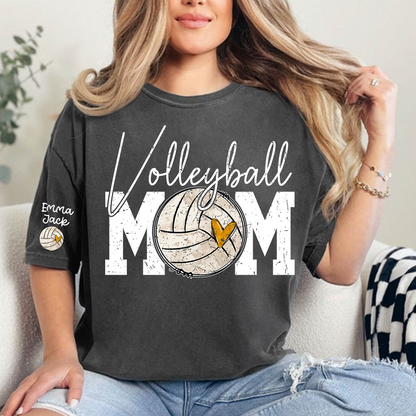 Personalized Volleyball Mom Shirt, Custom Grandkids Names and Volleyball Heart T Shirt